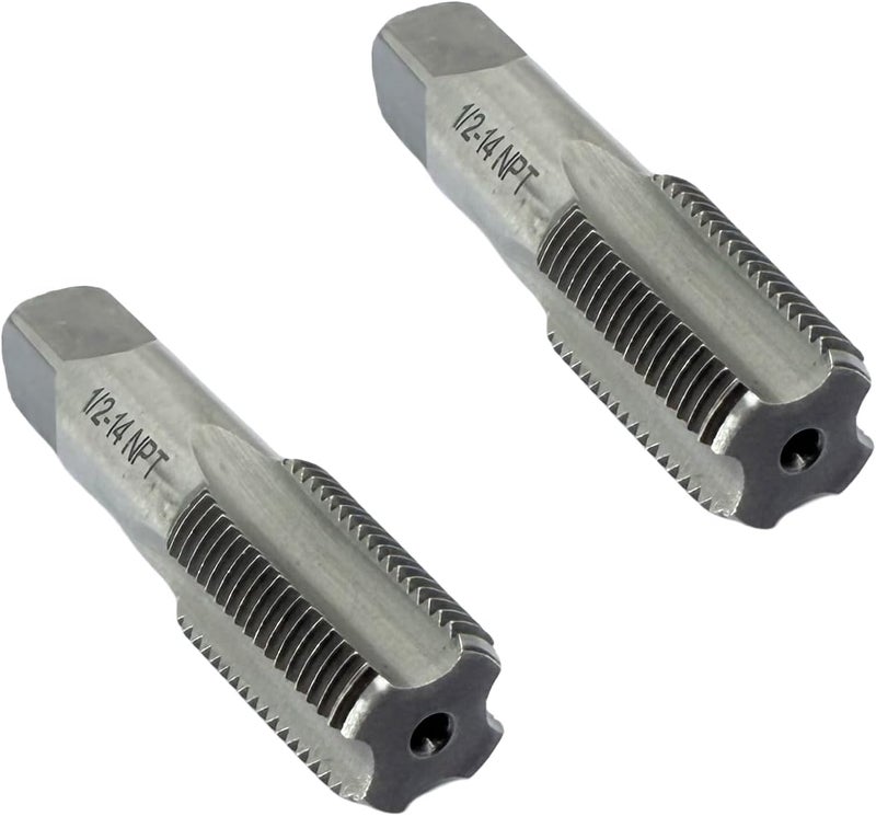 Smsucfuda 2 Pcs 1/2 NPT Hand Threading Tap,Carbon Steel NPT Pipe Taps for Plumbing Projects,Auto Repairs and Other Various DIY Thread Cutting Tools Small Poject - Image 3
